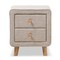 Baxton Studio Jonesy Mid-Century Beige Linen Upholstered 2-Drawer Nightstand 135-7289 - alternate 5